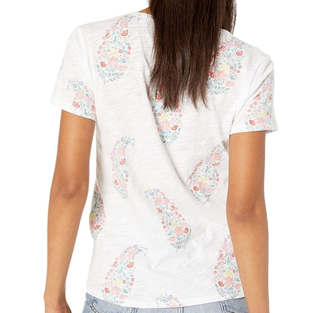 Lucky Brand Womens All Over Paisley Floral Tee Size Small NEW - Picture 4 of 10